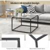 imageGiantex 275quot Square Coffee Table  Tempered Glass Center Table wBottom Storage Shelf ampamp Metal Frame Modern Accent Table for Small Space Living Room Home Office 2Tier TransparentTransparent