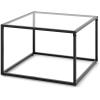 imageGiantex 275quot Square Coffee Table  Tempered Glass Center Table wBottom Storage Shelf ampamp Metal Frame Modern Accent Table for Small Space Living Room Home Office 2Tier TransparentTransparent