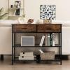 imageGiantex 2Tier Console Table with Drawers Wood Entryway Table with 2 Drawers ampamp Open Storage Shelf for Living Room Entryway Easy Assembly Rectangular Accent Table NaturalBrown