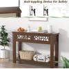 imageGiantex 2Tier Console Table with Drawers Wood Entryway Table with 2 Drawers ampamp Open Storage Shelf for Living Room Entryway Easy Assembly Rectangular Accent Table NaturalRustic Brown