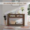 imageGiantex 2Tier Console Table with Drawers Wood Entryway Table with 2 Drawers ampamp Open Storage Shelf for Living Room Entryway Easy Assembly Rectangular Accent Table NaturalRustic Brown