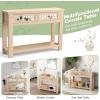 imageGiantex 2Tier Console Table with Drawers Wood Entryway Table with 2 Drawers ampamp Open Storage Shelf for Living Room Entryway Easy Assembly Rectangular Accent Table NaturalNatural