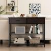 imageGiantex 2Tier Console Table with Drawers Wood Entryway Table with 2 Drawers ampamp Open Storage Shelf for Living Room Entryway Easy Assembly Rectangular Accent Table NaturalEspresso