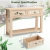 imageGiantex 2Tier Console Table with Drawers Wood Entryway Table with 2 Drawers ampamp Open Storage Shelf for Living Room Entryway Easy Assembly Rectangular Accent Table NaturalNatural