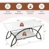 imageGiantex 2Tier Rectangular Coffee Table Wood Grain Table with Open Storage Shelf Black Finished Metal Frame Industrial Center Table for Living Room Reception Room CoffeeWhiteblack
