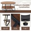 imageGiantex 2Tier Round Coffee Table 335quot Wood Coffee Table with Open Storage Shelf ampamp HeavyDuty Steel Frame Rustic Circle Coffee Table MidCentury Center Table for Living Room Office Walnut