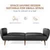 imageGiantex 3 Seat Sofa Bed Convertible Futon Sofa HighDensity Sponge Adjustable Backrest Rubber Wood Legs Foldable Couch Sleeper with Armrest for Living Room Bedroom Lounge Office BlackBlack
