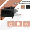 imageGiantex 3 Seat Sofa Bed Convertible Futon Sofa HighDensity Sponge Adjustable Backrest Rubber Wood Legs Foldable Couch Sleeper with Armrest for Living Room Bedroom Lounge Office BlackBlack