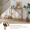 imageGiantex 315quot Gold Entryway Console Table  Narrow Sofa Side Table wMetal Frame ampamp Tempered Glass Top Modern Foyer Table wFoot Pads Home Long Display Table for Living Room Hallway Entry Table