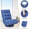 imageGiantex 360 Degree Swivel Floor Chair Folding Floor Gaming Chair with 6 Positions Adjustable Lazy Sofa Lounge Chair wTufted Back Support Video Gaming Chair for Reading TV Watching BrownNavy Blue