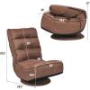 imageGiantex 360 Degree Swivel Floor Chair Folding Floor Gaming Chair with 6 Positions Adjustable Lazy Sofa Lounge Chair wTufted Back Support Video Gaming Chair for Reading TV Watching BrownBrown