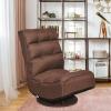 imageGiantex 360 Degree Swivel Floor Chair Folding Floor Gaming Chair with 6 Positions Adjustable Lazy Sofa Lounge Chair wTufted Back Support Video Gaming Chair for Reading TV Watching BrownBrown