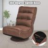 imageGiantex 360 Degree Swivel Floor Chair Folding Floor Gaming Chair with 6 Positions Adjustable Lazy Sofa Lounge Chair wTufted Back Support Video Gaming Chair for Reading TV Watching BrownBrown