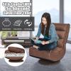 imageGiantex 360 Degree Swivel Floor Chair Folding Floor Gaming Chair with 6 Positions Adjustable Lazy Sofa Lounge Chair wTufted Back Support Video Gaming Chair for Reading TV Watching BrownBrown
