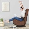imageGiantex 360 Degree Swivel Floor Chair Folding Floor Gaming Chair with 6 Positions Adjustable Lazy Sofa Lounge Chair wTufted Back Support Video Gaming Chair for Reading TV Watching BrownBrown