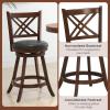 imageGiantex 360 Swivel Barstools Set of 2 29quot Bar Height Bar Chairs with Back ampamp Footrest Upholstered Bar Stools with Rubber Wood Frame Suitable for Home Bar Kitchen Counter Espresso2