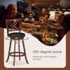 imageGiantex 360 Swivel Barstools Set of 2 29quot Bar Height Bar Chairs with Back ampamp Footrest Upholstered Bar Stools with Rubber Wood Frame Suitable for Home Bar Kitchen Counter Espresso2