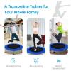 imageGiantex 36quot 38quot Foldable Rebounder Trampoline for Adults Stable ampamp Quiet Small Exercise Trampoline with Safety Pad Indoor Outdoor Mini Fitness Trampoline for Adults Kids Workout Max Load 330lbsBlue