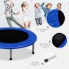 imageGiantex 36quot 38quot Foldable Rebounder Trampoline for Adults Stable ampamp Quiet Small Exercise Trampoline with Safety Pad Indoor Outdoor Mini Fitness Trampoline for Adults Kids Workout Max Load 330lbsBlue