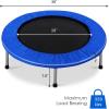 imageGiantex 36quot 38quot Foldable Rebounder Trampoline for Adults Stable ampamp Quiet Small Exercise Trampoline with Safety Pad Indoor Outdoor Mini Fitness Trampoline for Adults Kids Workout Max Load 330lbsBlue