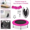 imageGiantex 36quot 38quot Foldable Rebounder Trampoline for Adults Stable ampamp Quiet Small Exercise Trampoline with Safety Pad Indoor Outdoor Mini Fitness Trampoline for Adults Kids Workout Max Load 330lbsPink