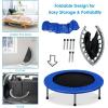 imageGiantex 36quot 38quot Foldable Rebounder Trampoline for Adults Stable ampamp Quiet Small Exercise Trampoline with Safety Pad Indoor Outdoor Mini Fitness Trampoline for Adults Kids Workout Max Load 330lbsBlue
