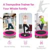 imageGiantex 36quot 38quot Foldable Rebounder Trampoline for Adults Stable ampamp Quiet Small Exercise Trampoline with Safety Pad Indoor Outdoor Mini Fitness Trampoline for Adults Kids Workout Max Load 330lbsPink