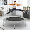 imageGiantex 36quot 38quot Foldable Rebounder Trampoline for Adults Stable ampamp Quiet Small Exercise Trampoline with Safety Pad Indoor Outdoor Mini Fitness Trampoline for Adults Kids Workout Max Load 330lbsGrey