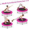 imageGiantex 36quot 38quot Foldable Rebounder Trampoline for Adults Stable ampamp Quiet Small Exercise Trampoline with Safety Pad Indoor Outdoor Mini Fitness Trampoline for Adults Kids Workout Max Load 330lbsPink