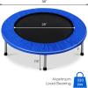 imageGiantex 36quot 38quot Foldable Rebounder Trampoline for Adults Stable ampamp Quiet Small Exercise Trampoline with Safety Pad Indoor Outdoor Mini Fitness Trampoline for Adults Kids Workout Max Load 330lbsBlue