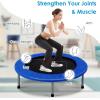 imageGiantex 36quot 38quot Foldable Rebounder Trampoline for Adults Stable ampamp Quiet Small Exercise Trampoline with Safety Pad Indoor Outdoor Mini Fitness Trampoline for Adults Kids Workout Max Load 330lbsBlue
