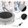 imageGiantex 36quot 38quot Foldable Rebounder Trampoline for Adults Stable ampamp Quiet Small Exercise Trampoline with Safety Pad Indoor Outdoor Mini Fitness Trampoline for Adults Kids Workout Max Load 330lbsGrey