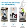 imageGiantex 36quot 38quot Foldable Rebounder Trampoline for Adults Stable ampamp Quiet Small Exercise Trampoline with Safety Pad Indoor Outdoor Mini Fitness Trampoline for Adults Kids Workout Max Load 330lbsGrey