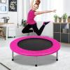 imageGiantex 36quot 38quot Foldable Rebounder Trampoline for Adults Stable ampamp Quiet Small Exercise Trampoline with Safety Pad Indoor Outdoor Mini Fitness Trampoline for Adults Kids Workout Max Load 330lbsPink