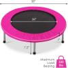 imageGiantex 36quot 38quot Foldable Rebounder Trampoline for Adults Stable ampamp Quiet Small Exercise Trampoline with Safety Pad Indoor Outdoor Mini Fitness Trampoline for Adults Kids Workout Max Load 330lbsPink