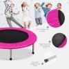 imageGiantex 36quot 38quot Foldable Rebounder Trampoline for Adults Stable ampamp Quiet Small Exercise Trampoline with Safety Pad Indoor Outdoor Mini Fitness Trampoline for Adults Kids Workout Max Load 330lbsPink