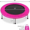 imageGiantex 36quot 38quot Foldable Rebounder Trampoline for Adults Stable ampamp Quiet Small Exercise Trampoline with Safety Pad Indoor Outdoor Mini Fitness Trampoline for Adults Kids Workout Max Load 330lbsPink