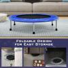 imageGiantex 36quot 38quot Folding Mini Trampoline Portable Recreational Fitness Trampoline for Adults Kids Max Load 330lbs Foldable Indoor Exercise Rebounder TrampolineBlue