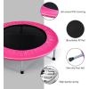 imageGiantex 36quot 38quot Folding Mini Trampoline Portable Recreational Fitness Trampoline for Adults Kids Max Load 330lbs Foldable Indoor Exercise Rebounder TrampolinePink