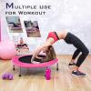 imageGiantex 36quot 38quot Folding Mini Trampoline Portable Recreational Fitness Trampoline for Adults Kids Max Load 330lbs Foldable Indoor Exercise Rebounder TrampolinePink