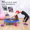 imageGiantex 36quot 38quot Folding Mini Trampoline Portable Recreational Fitness Trampoline for Adults Kids Max Load 330lbs Foldable Indoor Exercise Rebounder TrampolineBlue