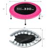 imageGiantex 36quot 38quot Folding Mini Trampoline Portable Recreational Fitness Trampoline for Adults Kids Max Load 330lbs Foldable Indoor Exercise Rebounder TrampolinePink