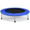 imageGiantex 36quot 38quot Folding Mini Trampoline Portable Recreational Fitness Trampoline for Adults Kids Max Load 330lbs Foldable Indoor Exercise Rebounder TrampolineBlue