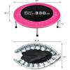 imageGiantex 36quot 38quot Folding Mini Trampoline Portable Recreational Fitness Trampoline for Adults Kids Max Load 330lbs Foldable Indoor Exercise Rebounder TrampolinePink