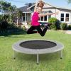 imageGiantex 36quot 38quot Folding Mini Trampoline Portable Recreational Fitness Trampoline for Adults Kids Max Load 330lbs Foldable Indoor Exercise Rebounder TrampolineGrey