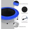 imageGiantex 36quot 38quot Folding Mini Trampoline Portable Recreational Fitness Trampoline for Adults Kids Max Load 330lbs Foldable Indoor Exercise Rebounder TrampolineBlue