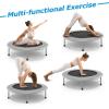 imageGiantex 36quot 38quot Folding Mini Trampoline Portable Recreational Fitness Trampoline for Adults Kids Max Load 330lbs Foldable Indoor Exercise Rebounder TrampolineGrey