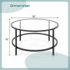 imageGiantex 36quot D Round Coffee Table  Modern Coffee Table with Tempered Glass Tabletop Metal Frame ampamp Adjustable Foot Pads Stylish Center Table for Living Room ampamp Home Office GoldBlack