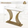 imageGiantex 39quot Entryway Console Table Gold Narrow Console Table wWhite Faux Marble Tabletop Long Sofa Table with Geometric Metal Legs Modern Entry Table for Living Room Entrance Foyer