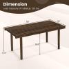 imageGiantex 39quot Wood Coffee Table Rubber Wood Center Table with Slatted Tabletop Rectangular Cocktail Table Rustic Tea Table for Living Room ampamp Reception Room Brown